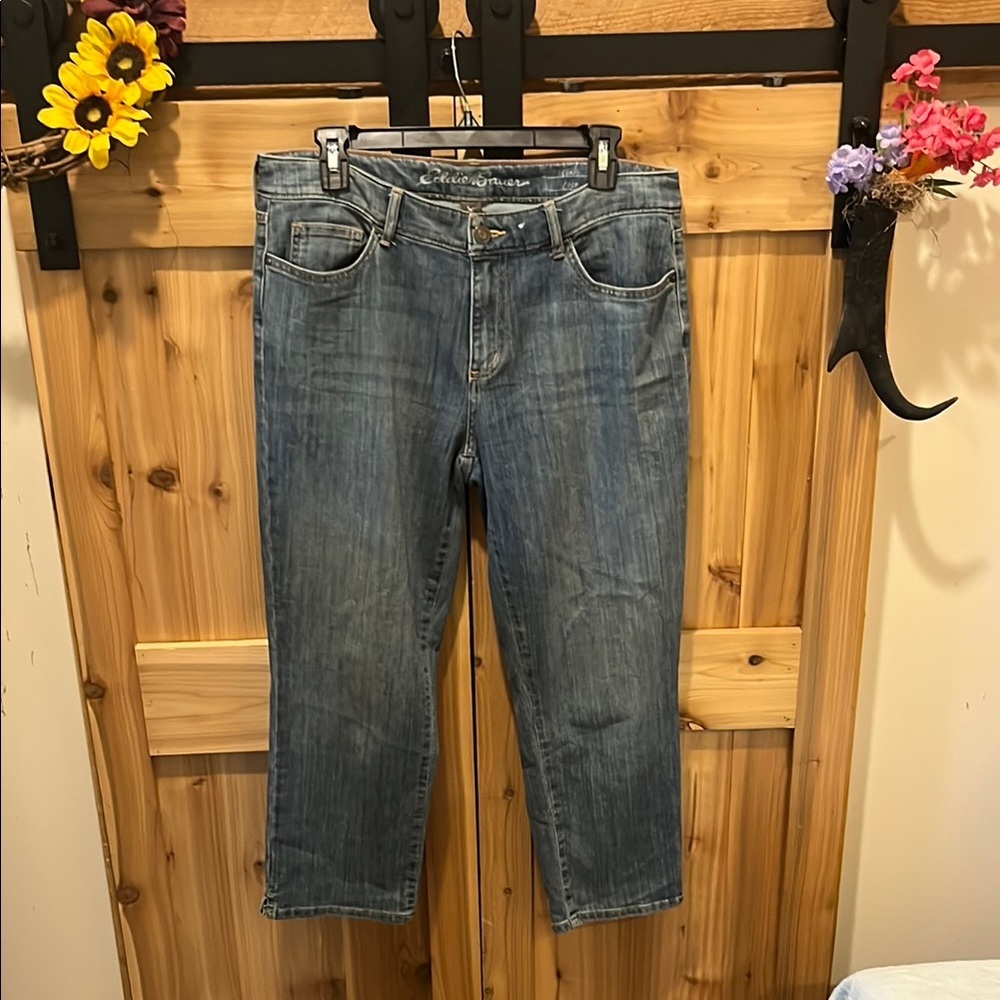 Eddie Bauer Curvy Cropped Jeans - Denim Blue
